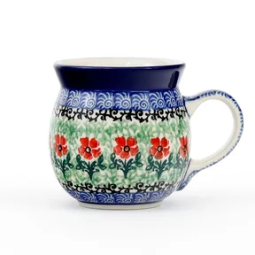 Kubek Ceramiczny 005 v-0,2l <br>1916X Czerwone kwiatuszki
